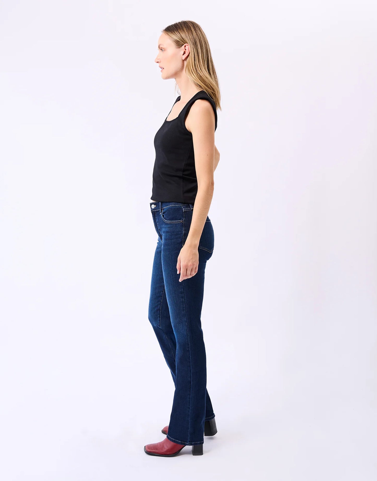 Chloe Classic Rise Straight Jeans - Dark Indie - Yoga Jeans