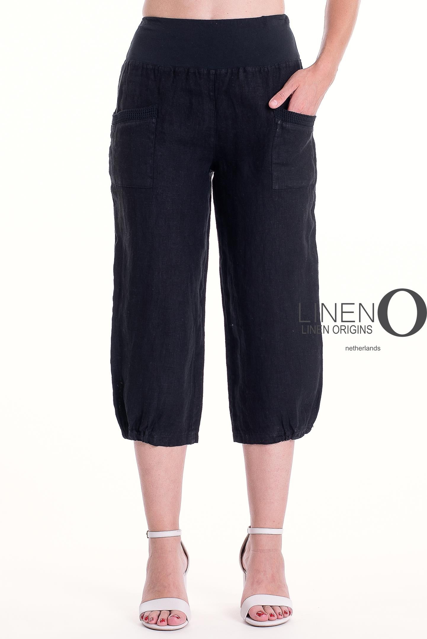 French Linen Capri PT878-74 Nero - LINEN O