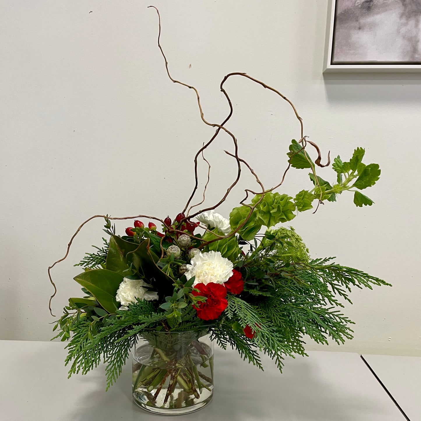 Clean Winter Vase Arrangement