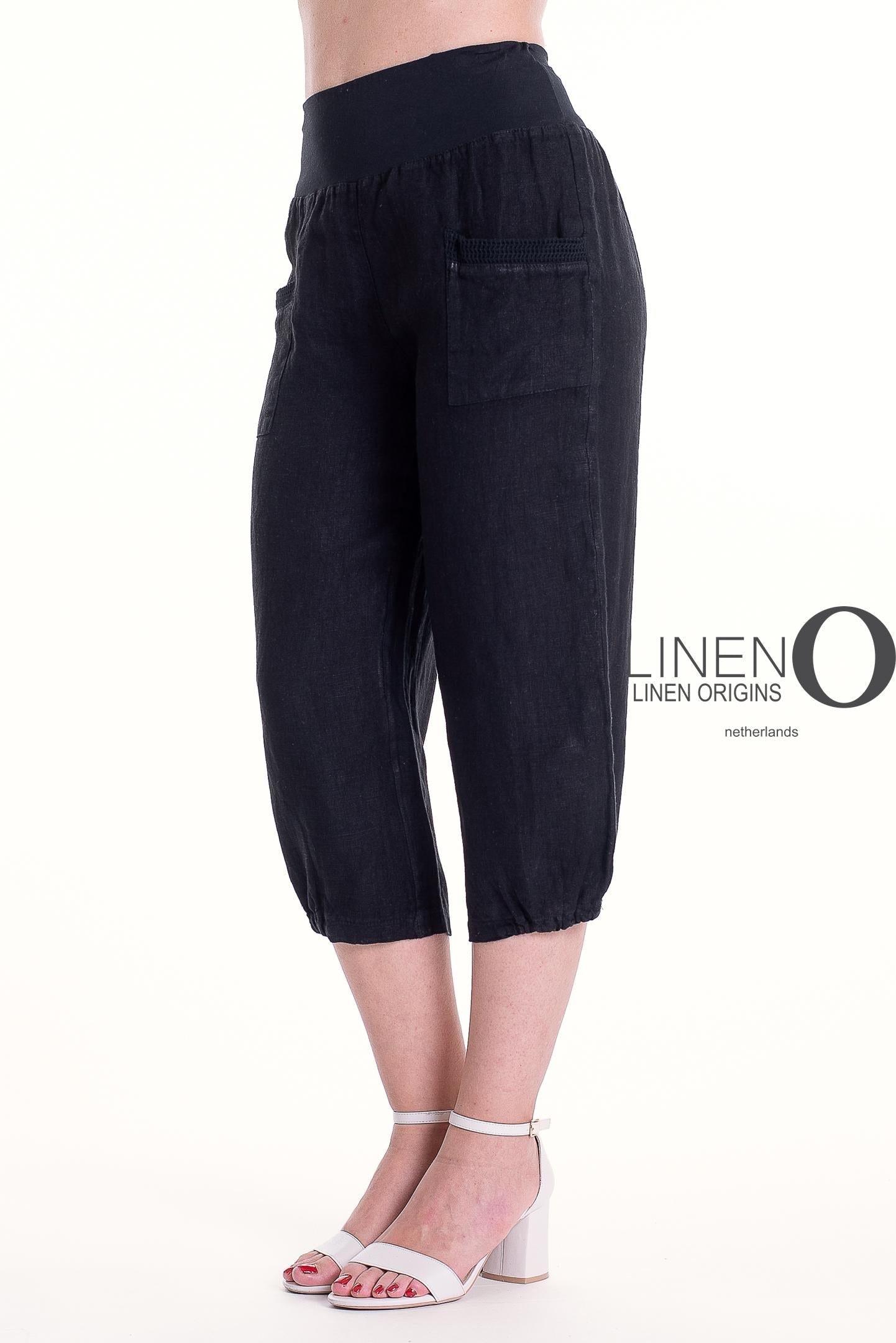 French Linen Capri PT878-74 Nero - LINEN O