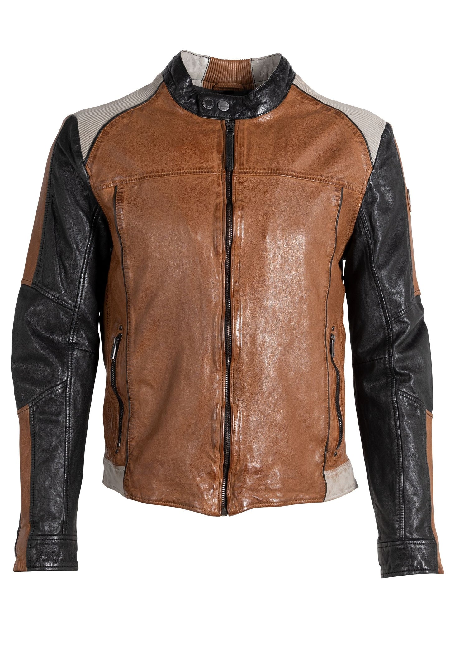 Myron RF Leather Jacket, Cognac