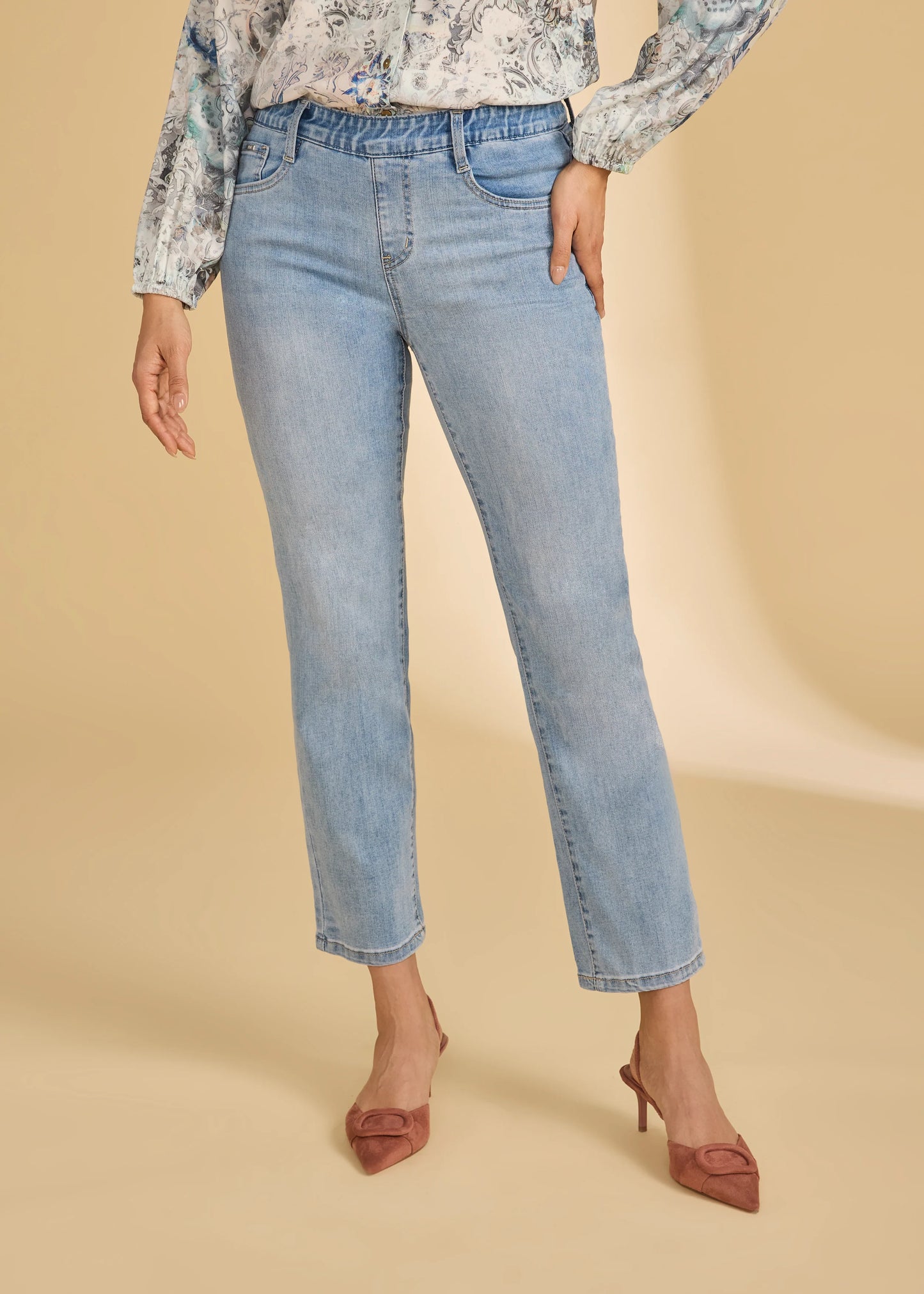 Basic Pull-on Straight Ankle Denim 2442669 - Light Wash - French Dressing Jeans