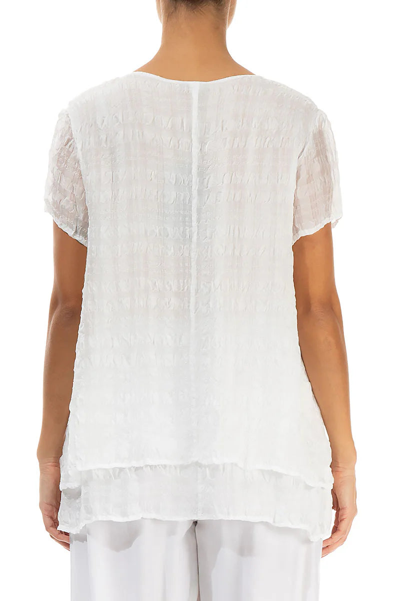 LAYERED WHITE LIGHT SILK BLOUSE - GRIZAS