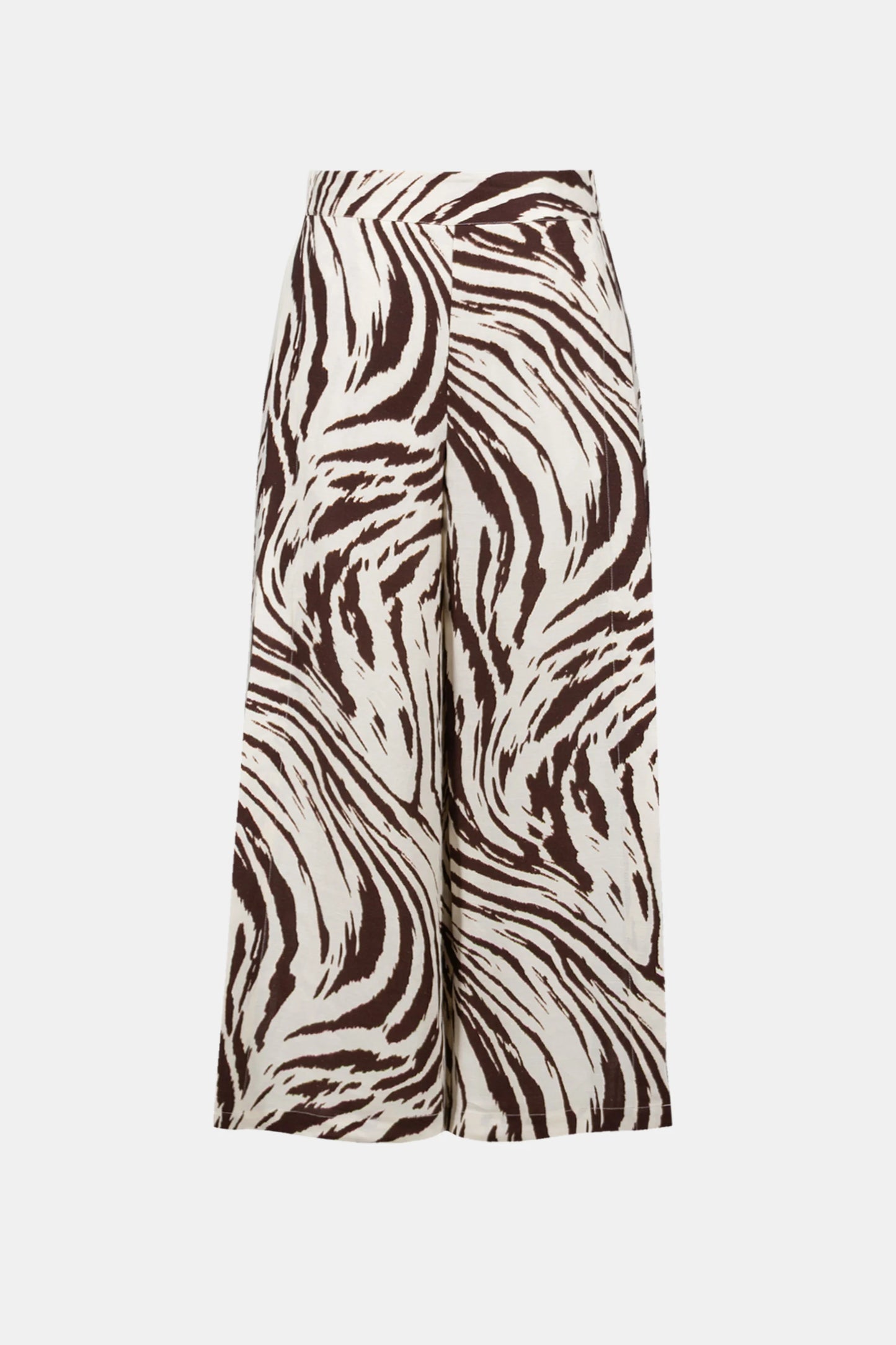 Linen Blend Animal Print Culotte Pants With Pleats 262946 - Joseph Ribkoff