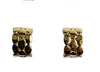 Doris 15 Gold Clip-on Earrings by Elise Accessories: small, rectangular gold earrings with a raised bubble-like texture, ideal for unique costume jewelry lovers, shown on a white background.