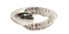 The Jenna 78 Silver Stretch Ring by Elise Accessories features a unique open design, with one polished side and the other accented with sparkling cubic zirconia—an ideal addition to your costume jewellery collection.