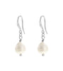 Add elegance to your silver jewellery collection with Zoey 68 Silver hook earrings from Elise Accessories, each featuring a round white freshwater pearl drop.