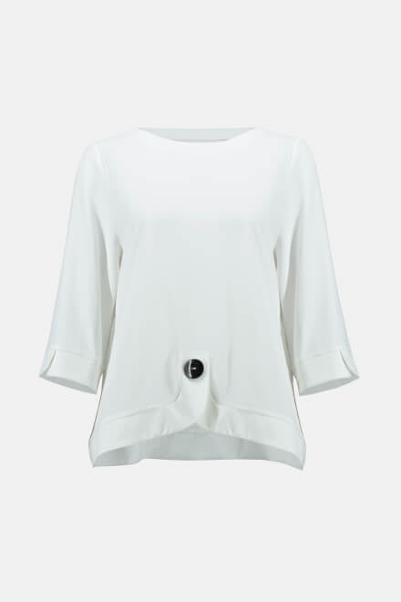 Button Detail Top Style 233206 - Joseph Ribkoff - White