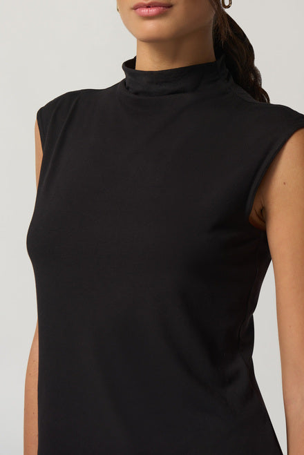 Mock Neck Top Style 233230 - Joseph Ribkoff - Black