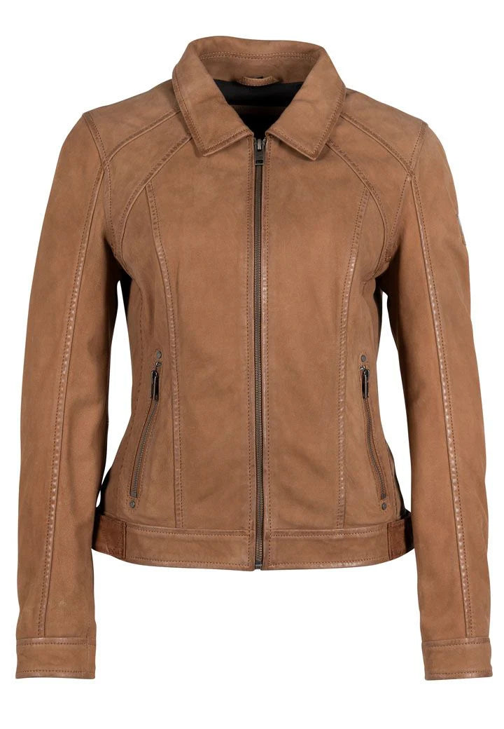 Sunny RF Leather Jacket, Cognac - Mauritius Leather