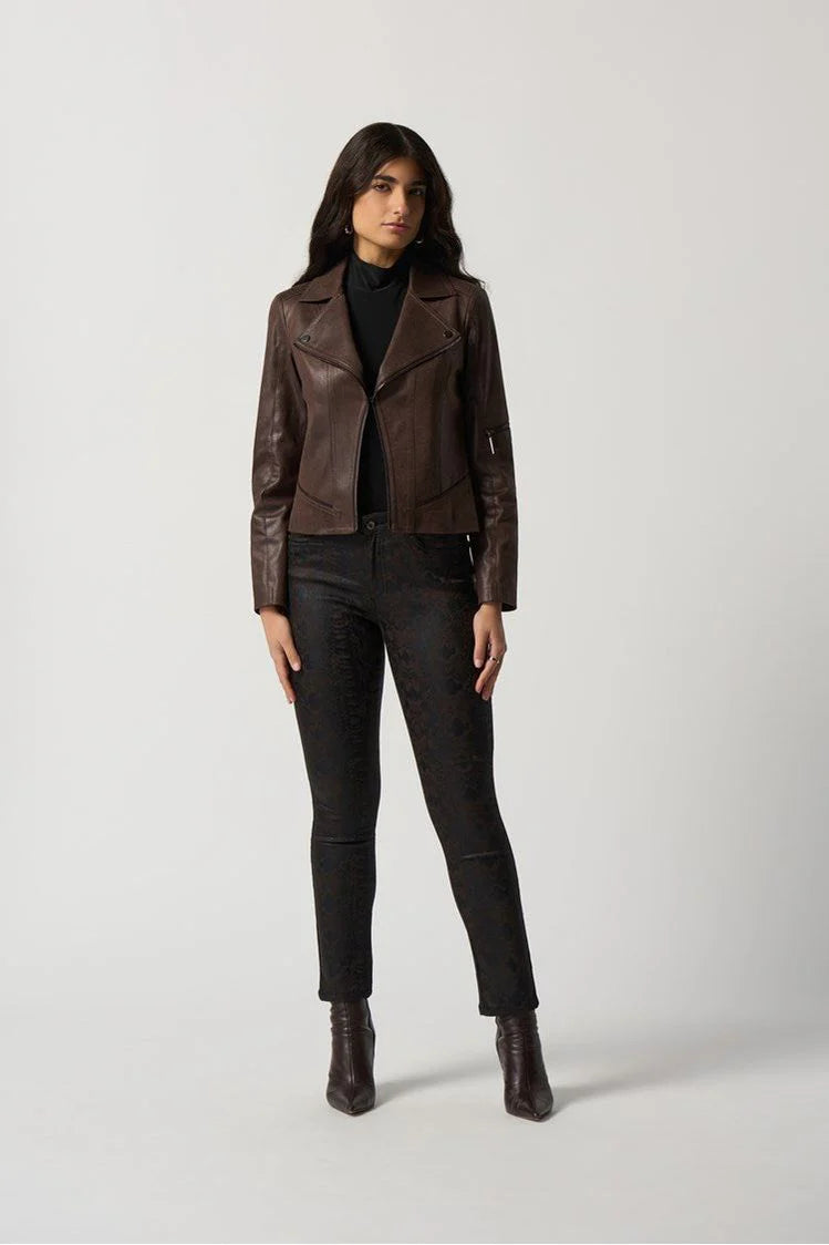 Joseph Ribkoff Pleather Moto Jacket - Style 233969