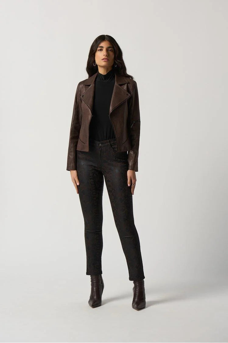 Joseph Ribkoff Pleather Moto Jacket - Style 233969