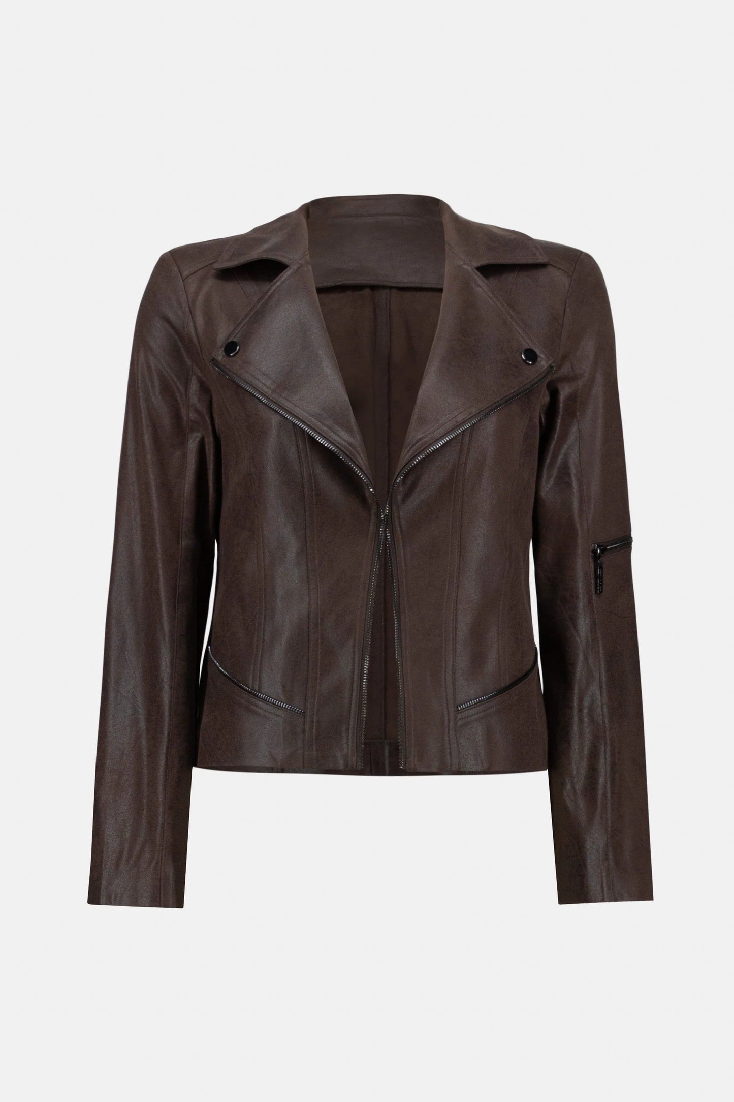 Joseph Ribkoff Pleather Moto Jacket - Style 233969