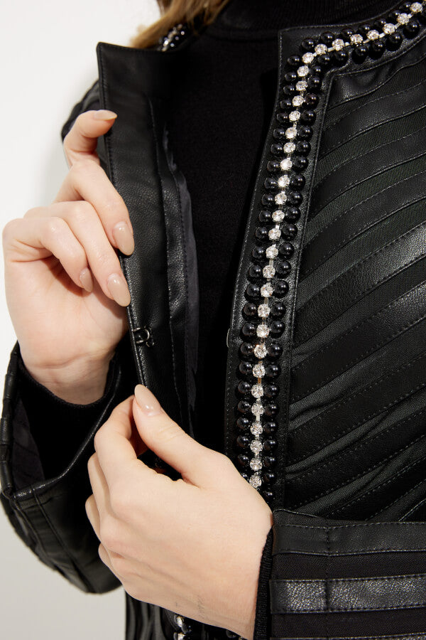 Studded Collarless Jacket 233969 - Joseph Ribkoff