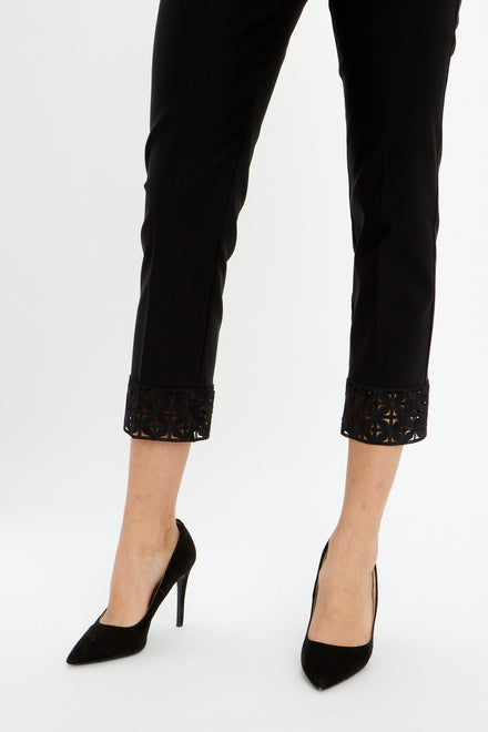 Stretch Detail Lace Pant Style 241102 BLACK  - Joseph Ribkoff