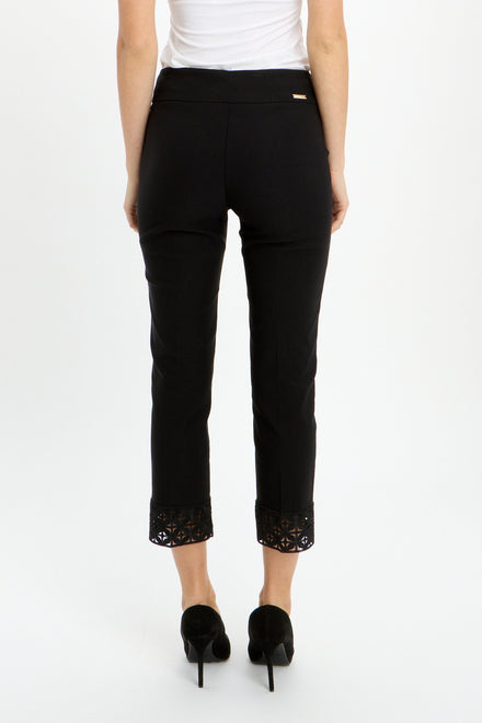 Stretch Detail Lace Pant Style 241102 BLACK  - Joseph Ribkoff