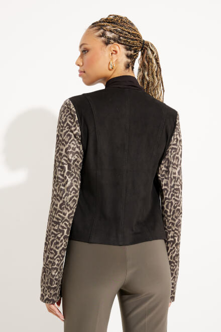 Leopard Print Rounded Collar Jacket Style 233953