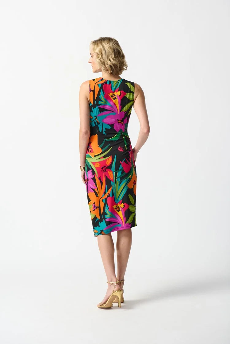 Silky Knit Tropical Print Wrap Dress 242012 Hots/Hero Style Joseph Ribkoff