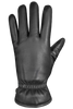 A single black Demi Glove for women by AUCLAIR, crafted from sheep leather with visible stitching around the fingers and wrist. The glove is displayed palm up with slightly spread fingers and features touchscreen compatibility for modern convenience.
