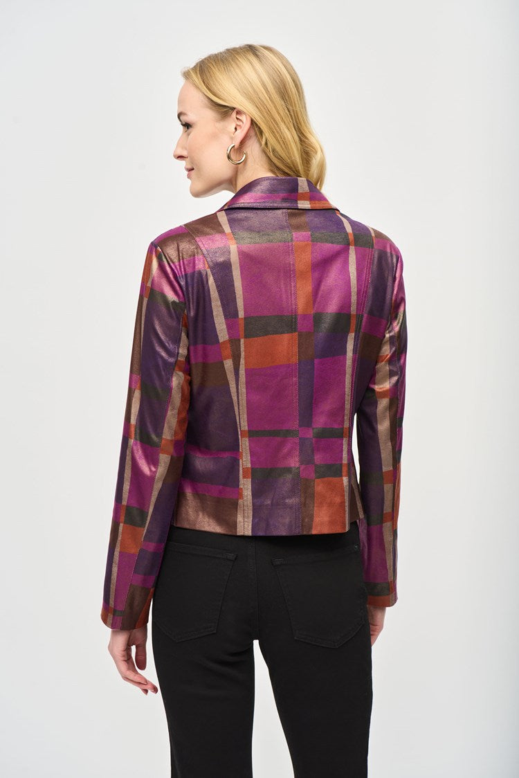 Foiled Print Faux Suede Jacket 243921 Joseph Ribkoff