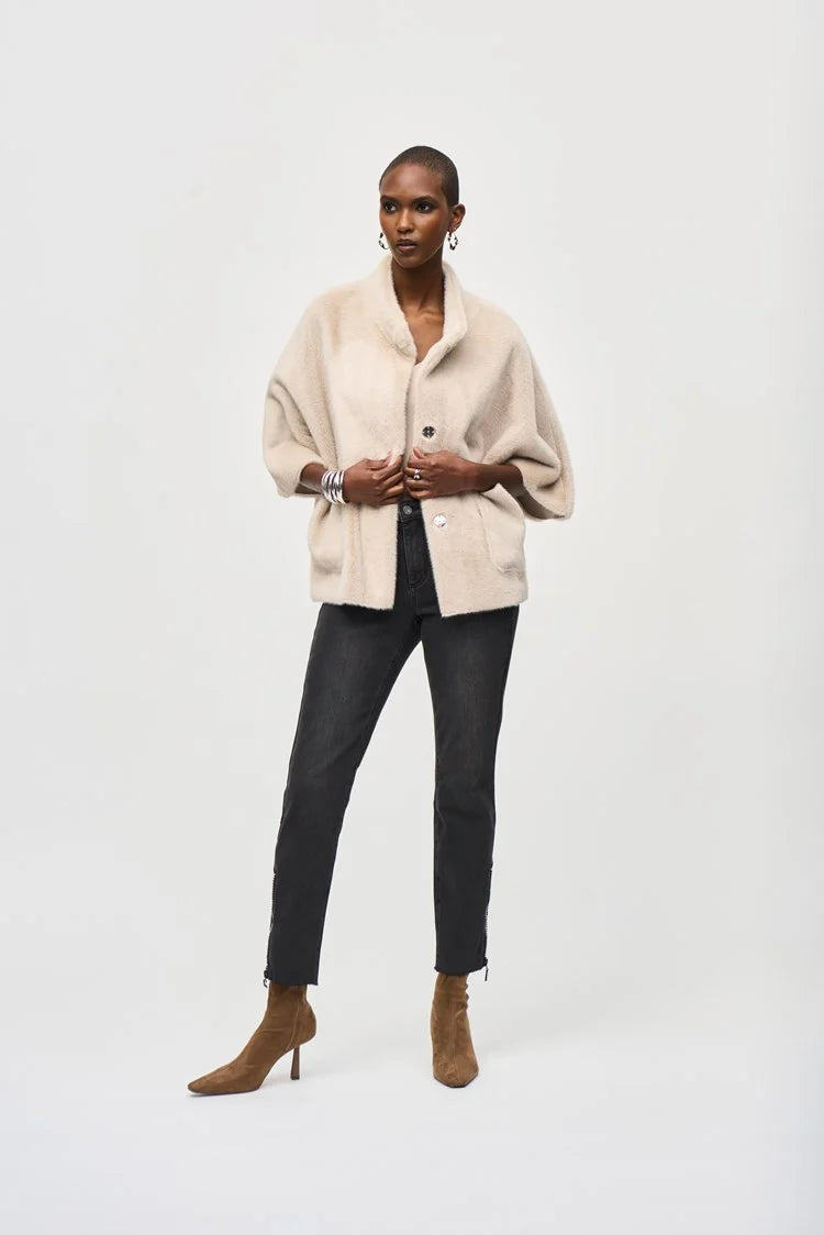 Bonded Faux Fur Suede Jacket 243917 Joseph Ribkoff