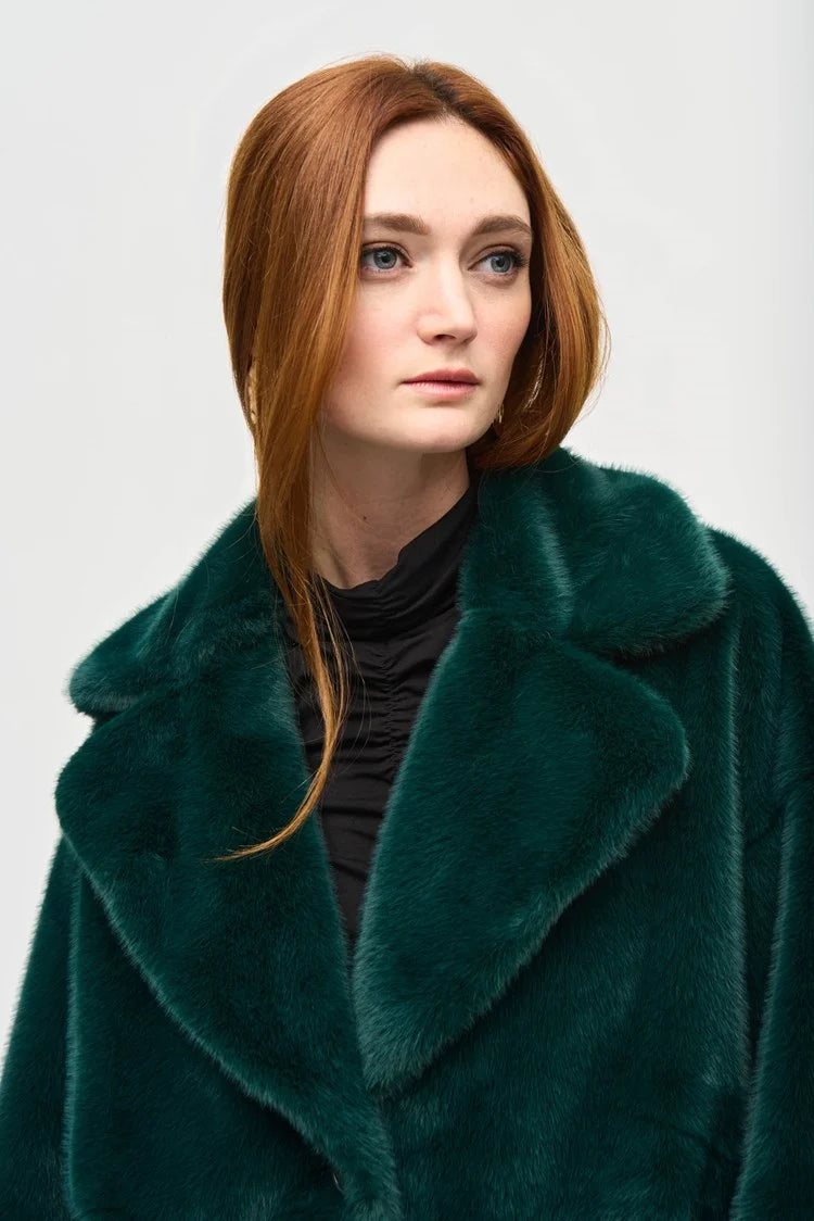 Faux Fur Straight Coat 243902 Joseph Ribkoff