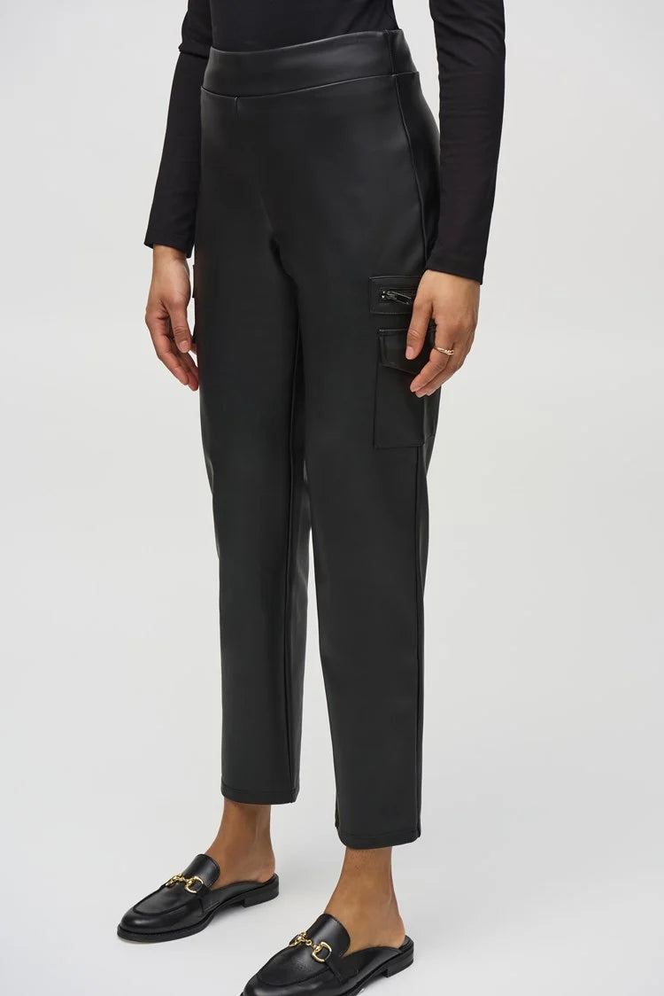 Leatherette Slim Fit Pull-On Pants 244939