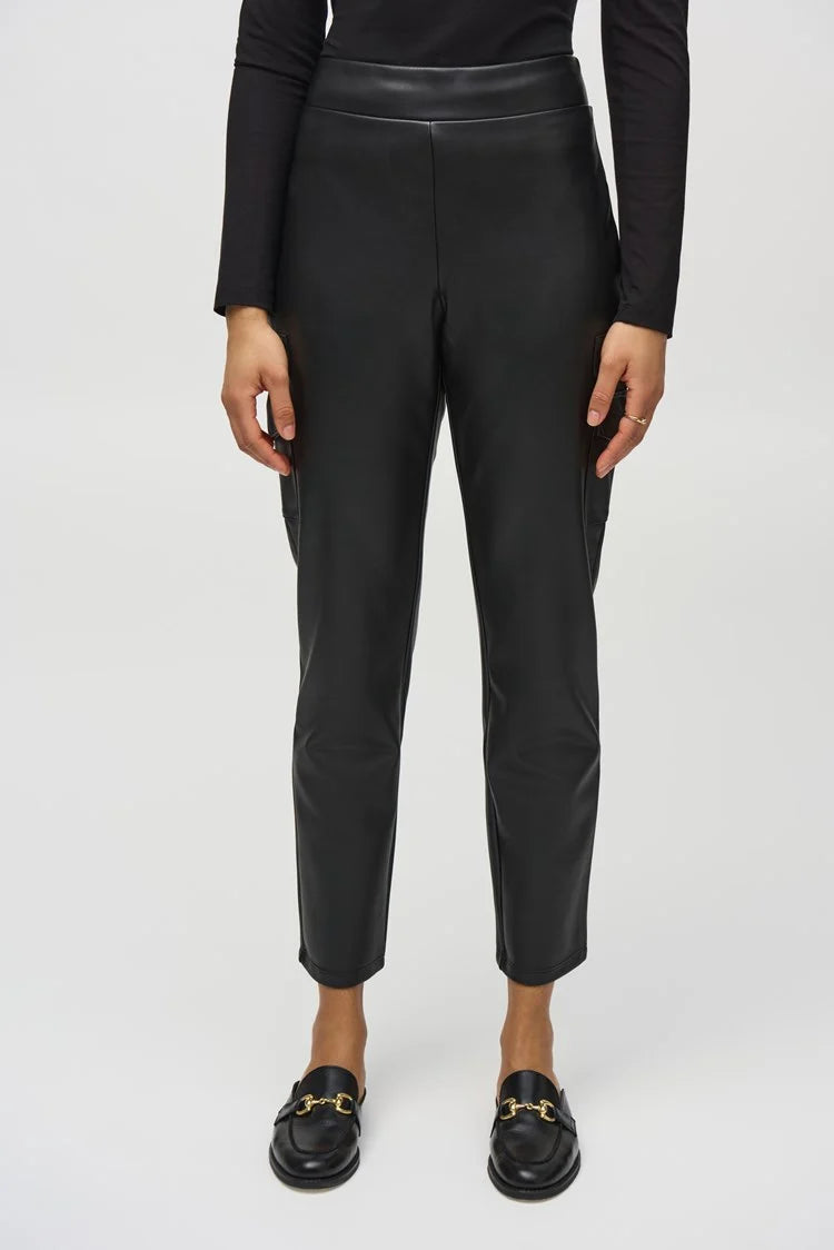 Leatherette Slim Fit Pull-On Pants 244939