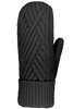 A lone Brylee Merino Mitt crafted from soft gray merino wool by AUCLAIR, featuring a stylish cable knit pattern and ribbed cuff, set against a white background.