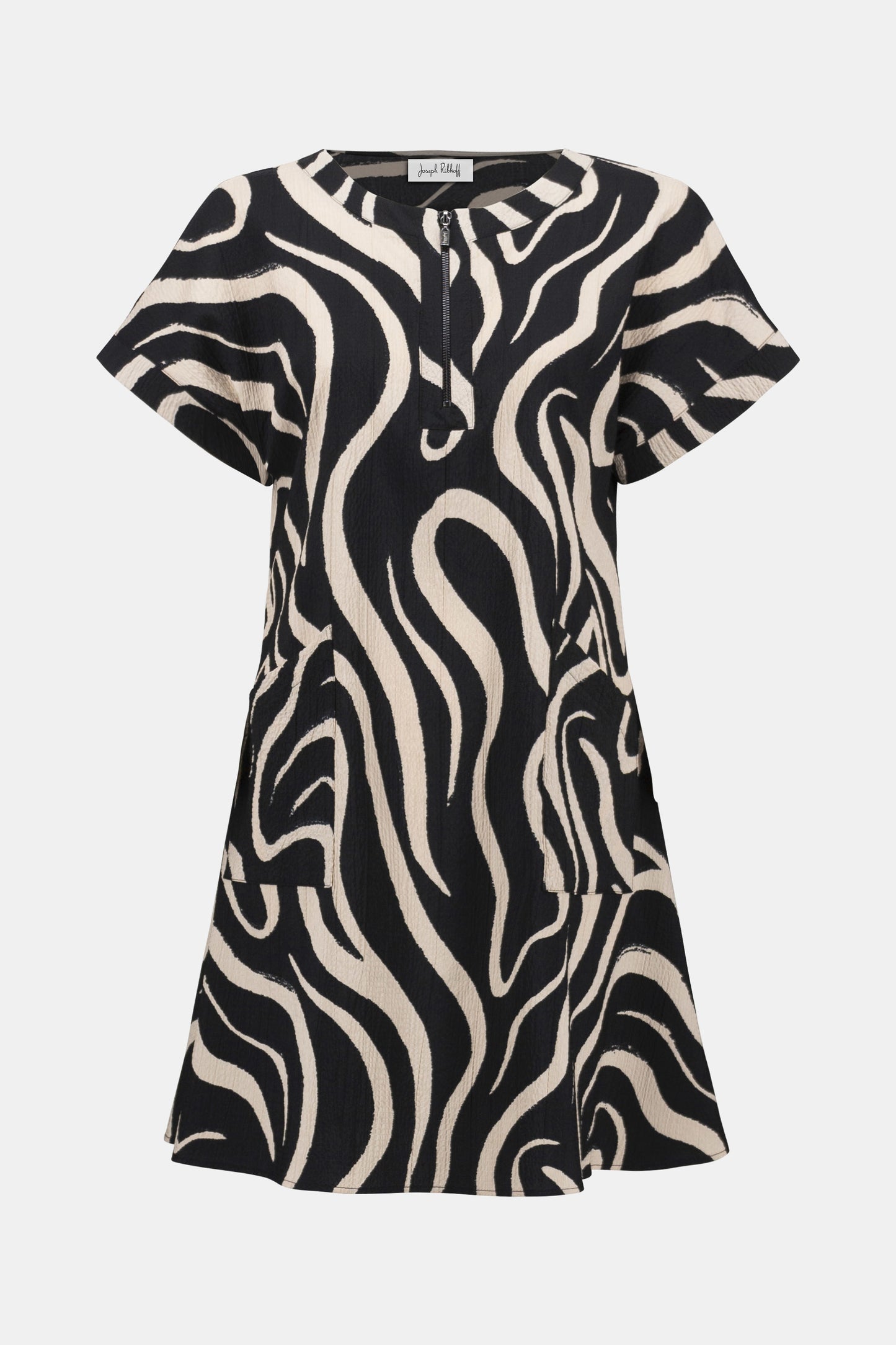 Seersucker Abstract Print A-Line Dress 252205 - Joseph Ribkoff