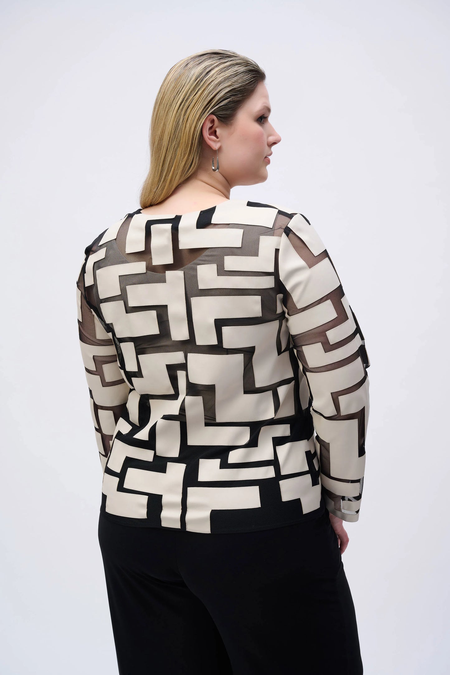 Mesh & Leatherette Fitted Jacket 251932 - Joseph Ribkoff