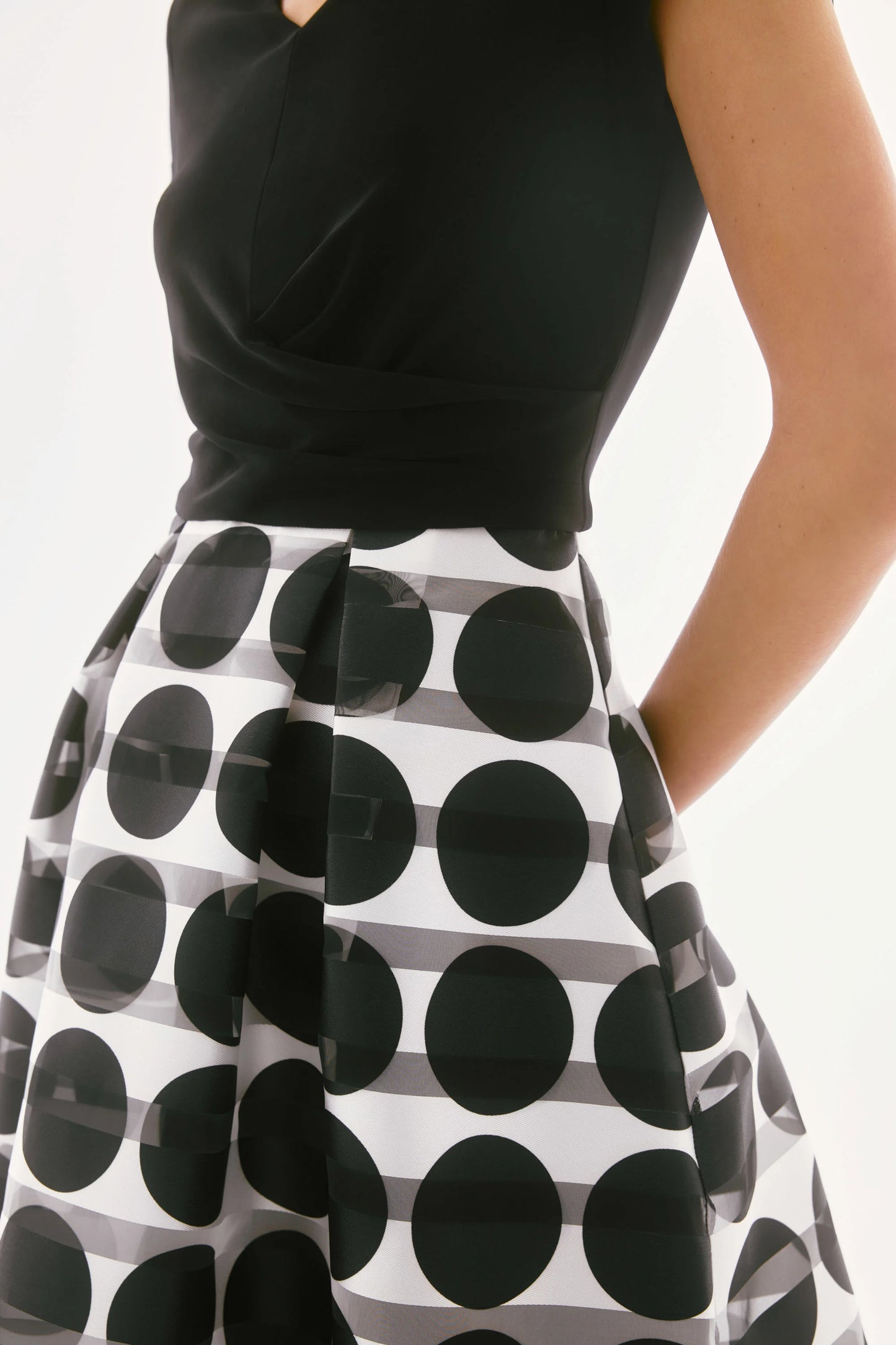 Signature | Silky Knit And Novelty Dot Full Skirt Dress 251754 - Joseph Ribkoff