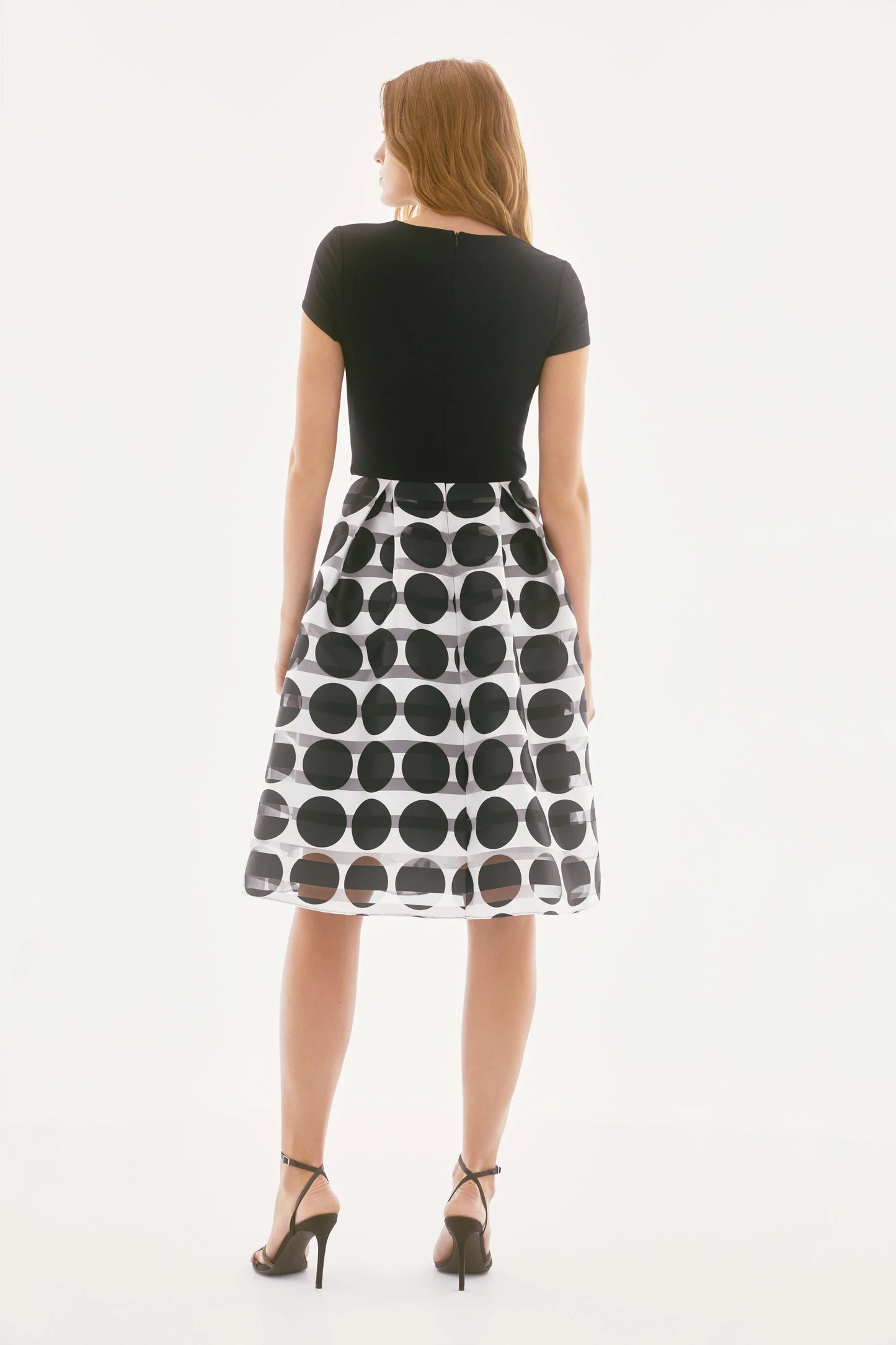 Signature | Silky Knit And Novelty Dot Full Skirt Dress 251754 - Joseph Ribkoff