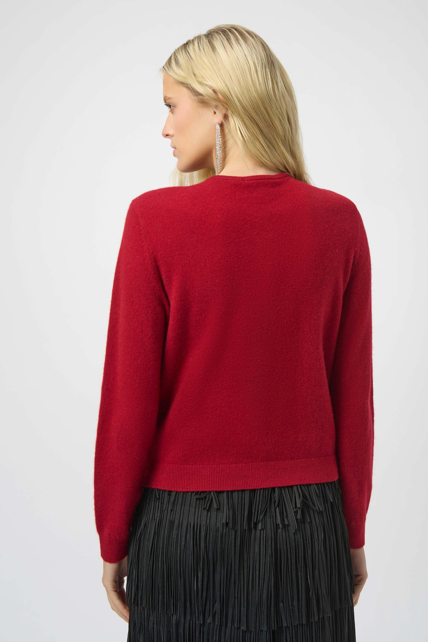 Cashmere Button-Front Crew Neck Cardigan 254951