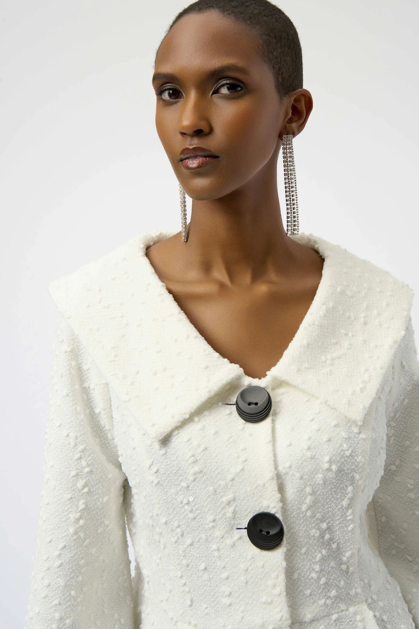 Sequined Bouclé Knit Peplum Jacket 254184