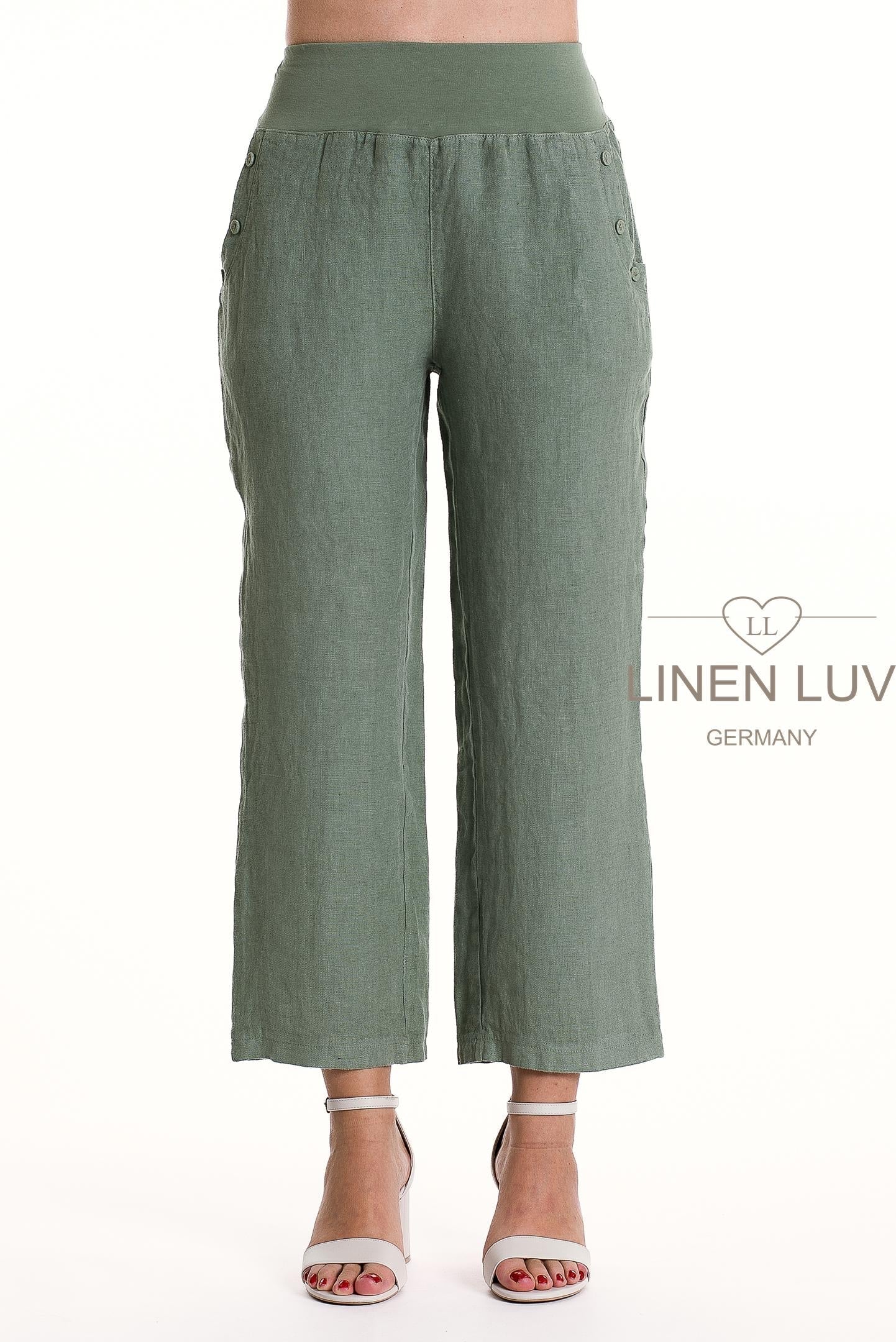 French Linen Pant PT875-167 Sauge - Linen Luv