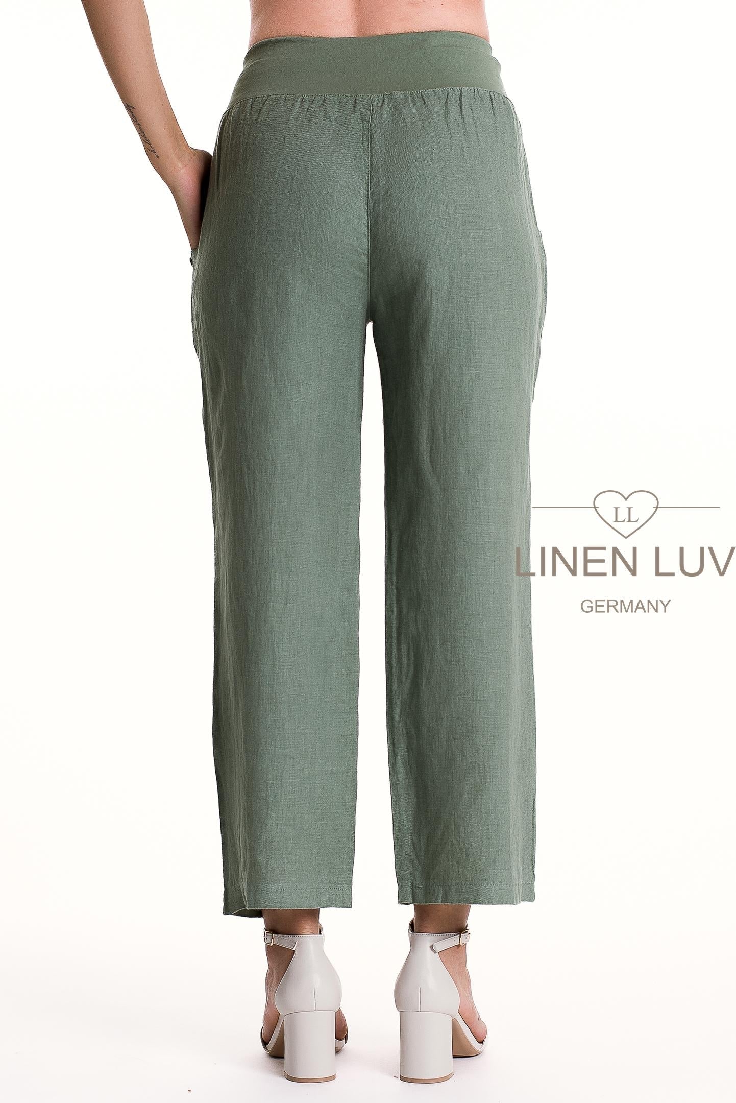 French Linen Pant PT875-167 Sauge - Linen Luv