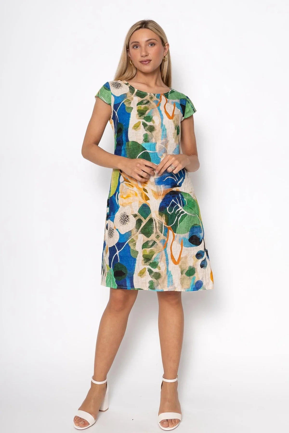 French Linen Dress TP1631-128 Roayl - Linen Luv