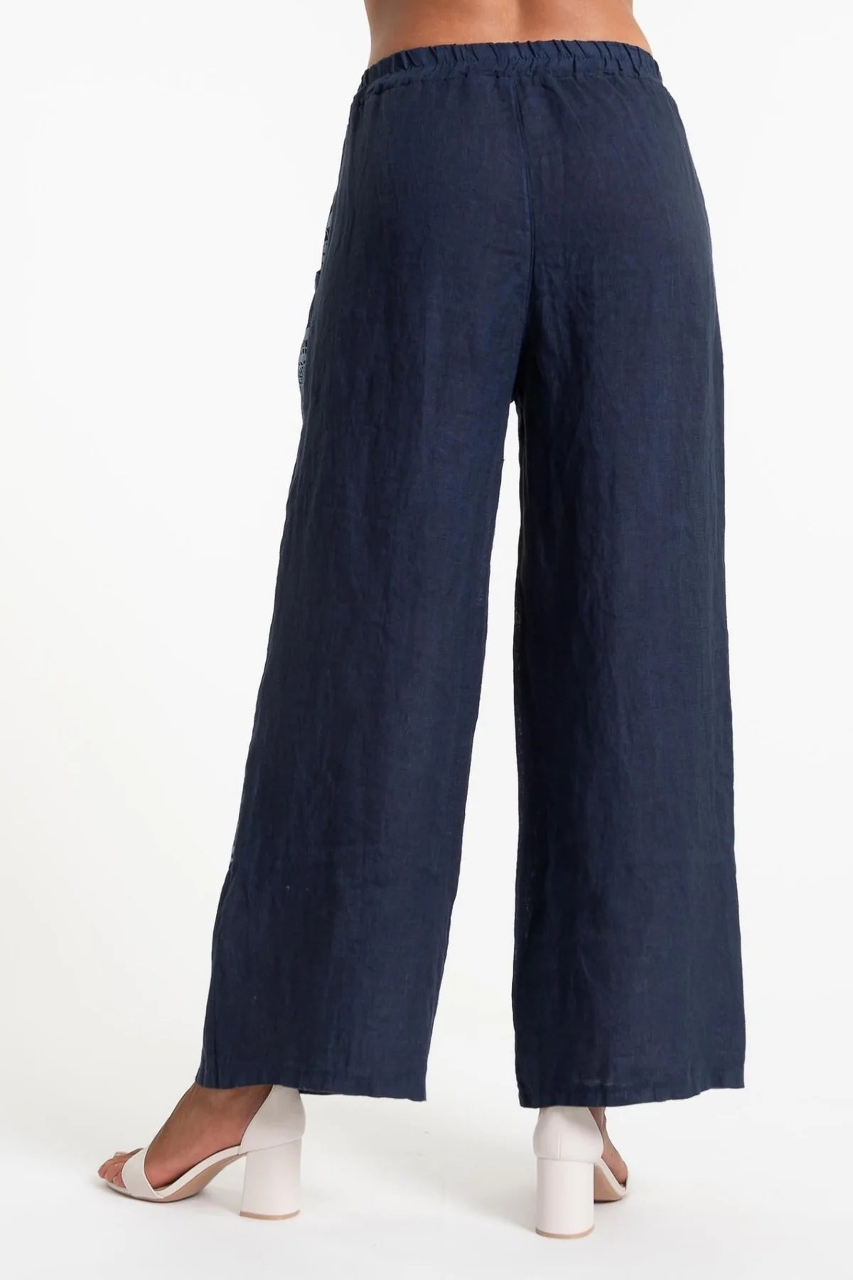 French Linen Pant PT852-17 BLU/S - Linen Luv