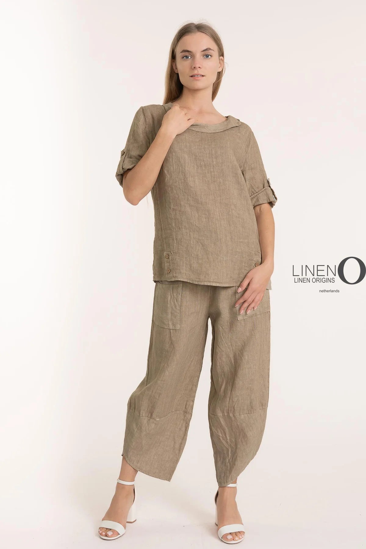 French Linen Blouse TP1340-148 Natural - LINEN O