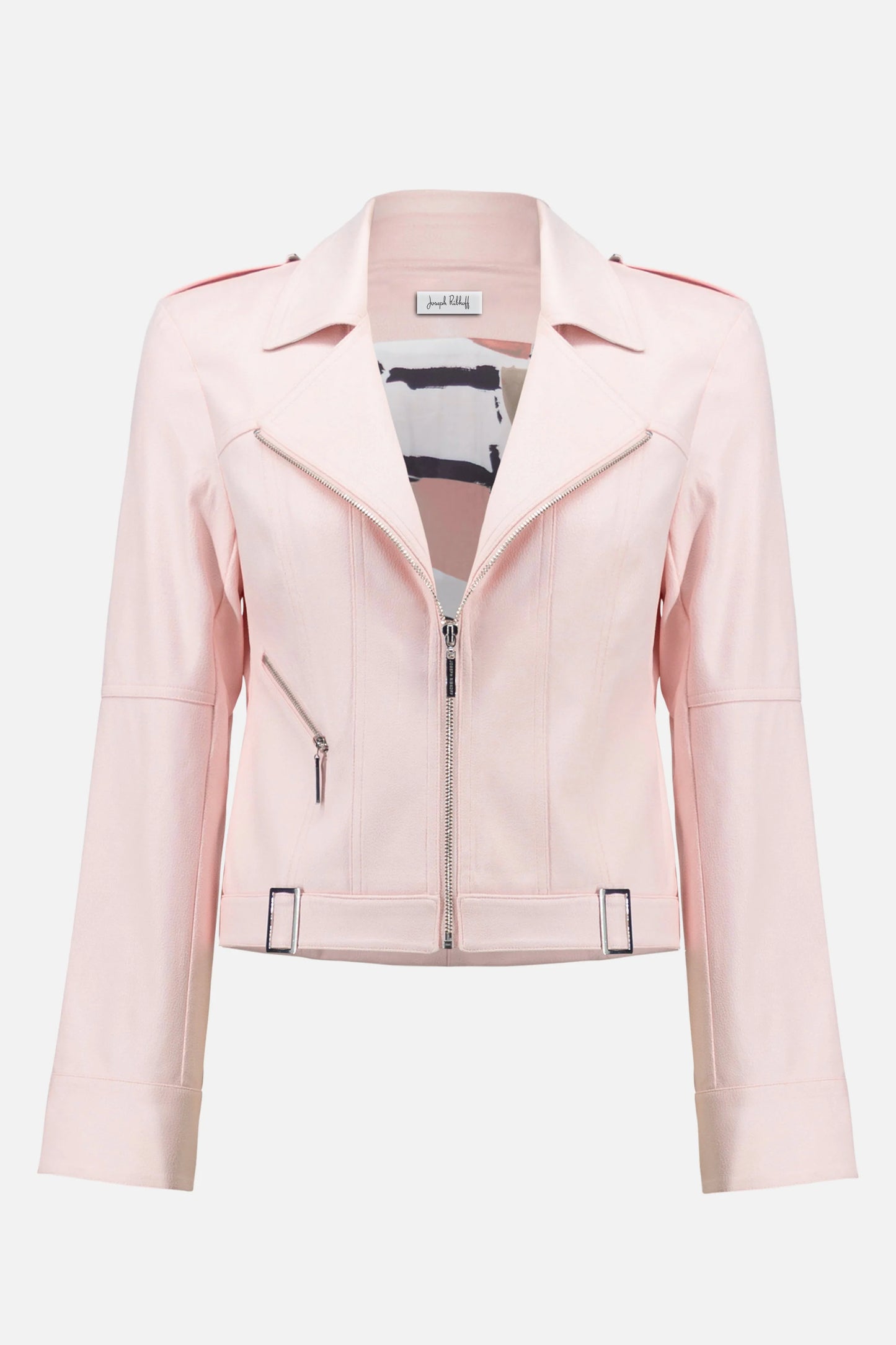 Foiled Faux Suede Fitted Jacket with Decorative Buckles 261910 - Joseph Ribkoff