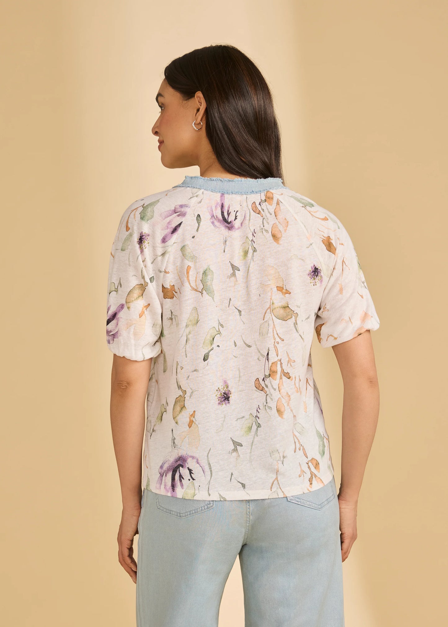 3/4 Sleeve Embellished Top, Delicate 3877788-PRT - French Dressing Jeans