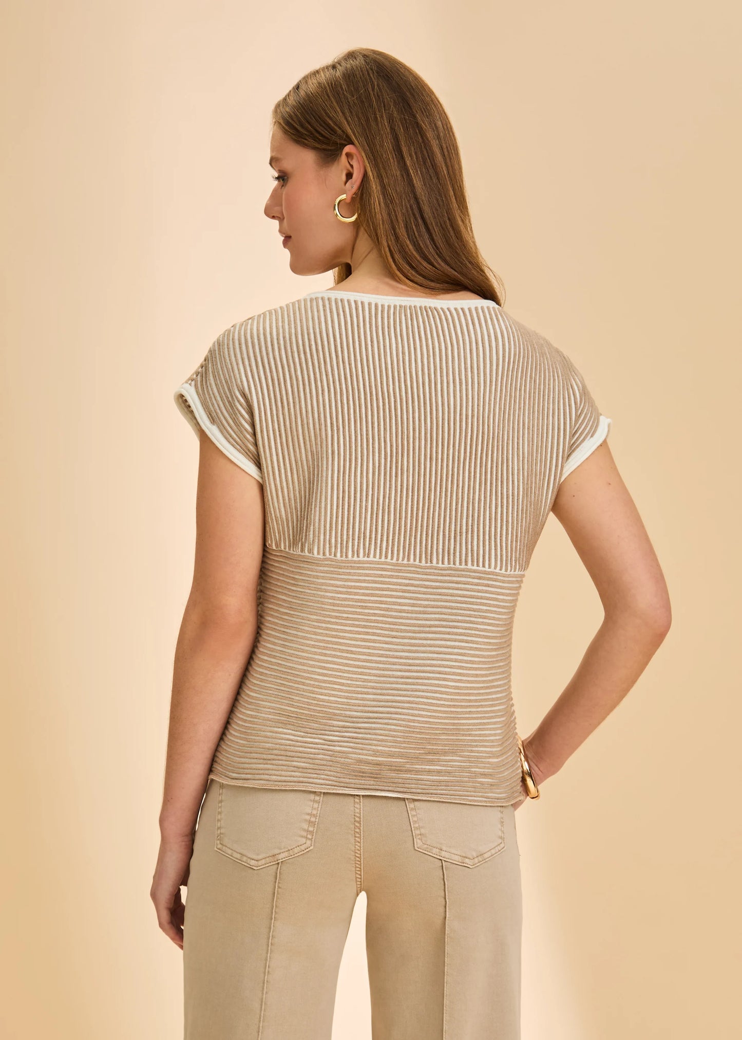 Boatneck Cap Sleeve Sweater, Light Henna 1002624-HEN- French Dressing Jeans