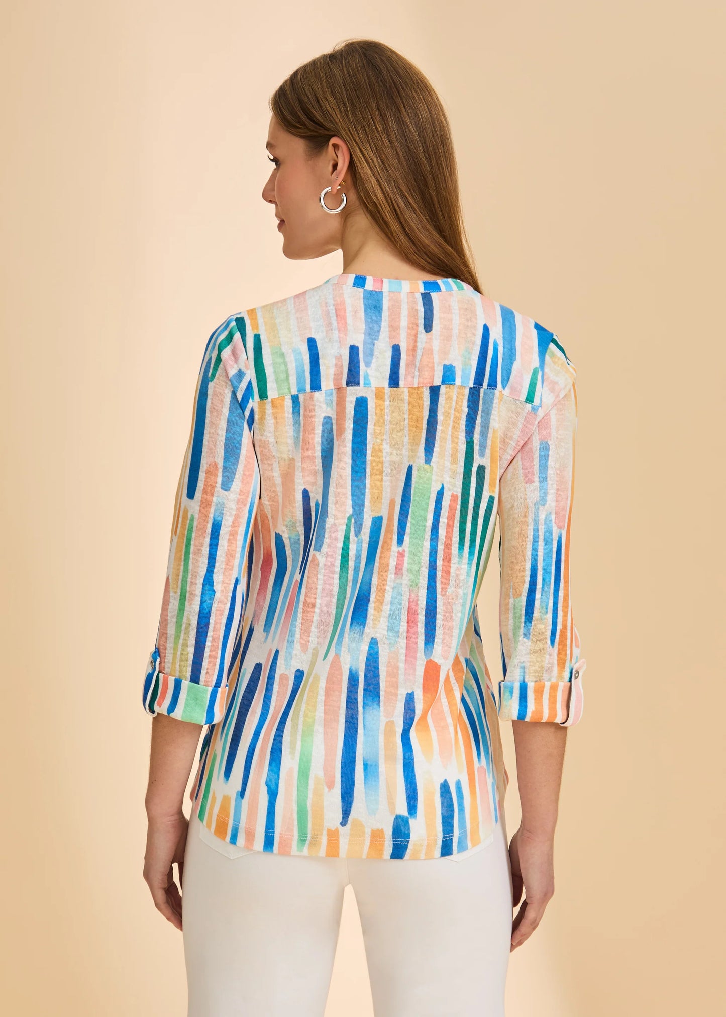 3/4 Sleeve Henley Top, Bright 3926451-BRIGHT - French Dressing Jeans