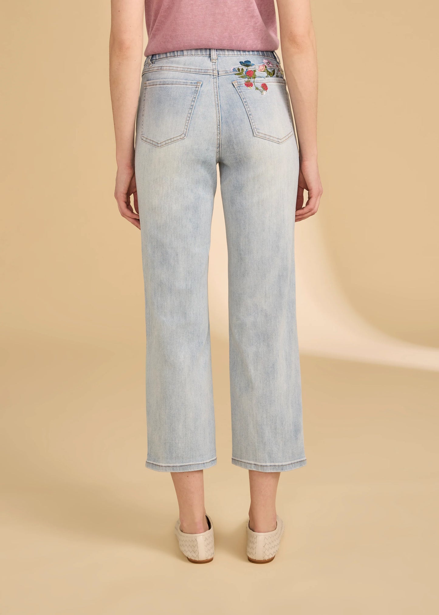 Pull-On Straight Crop Denim, Light Wash 2489669-LTWASH-2 - French Dressing Jeans