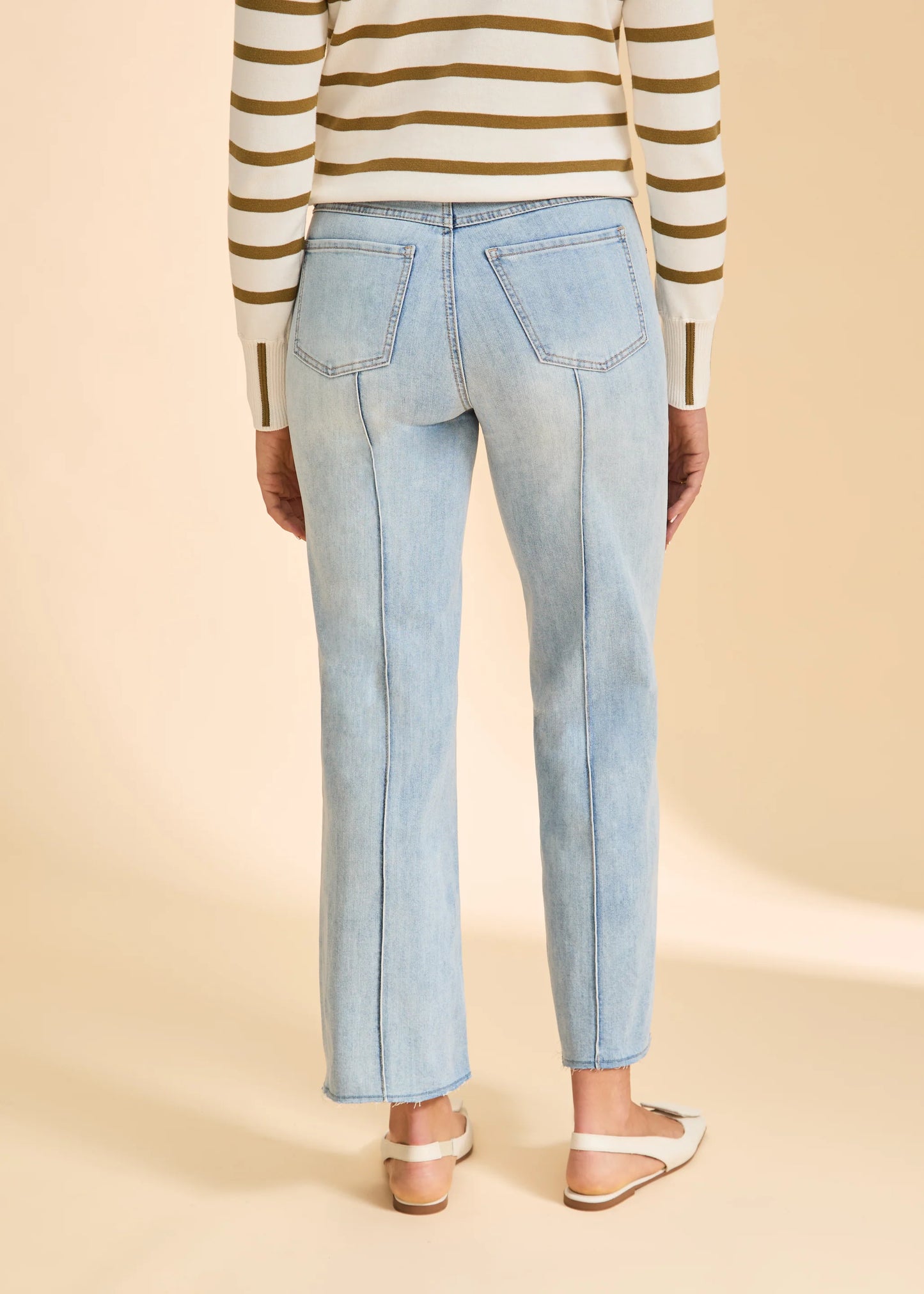 Olivia Wide Ankle Denim, Pale Wash 2201779-PLW-0 - French Dressing Jeans