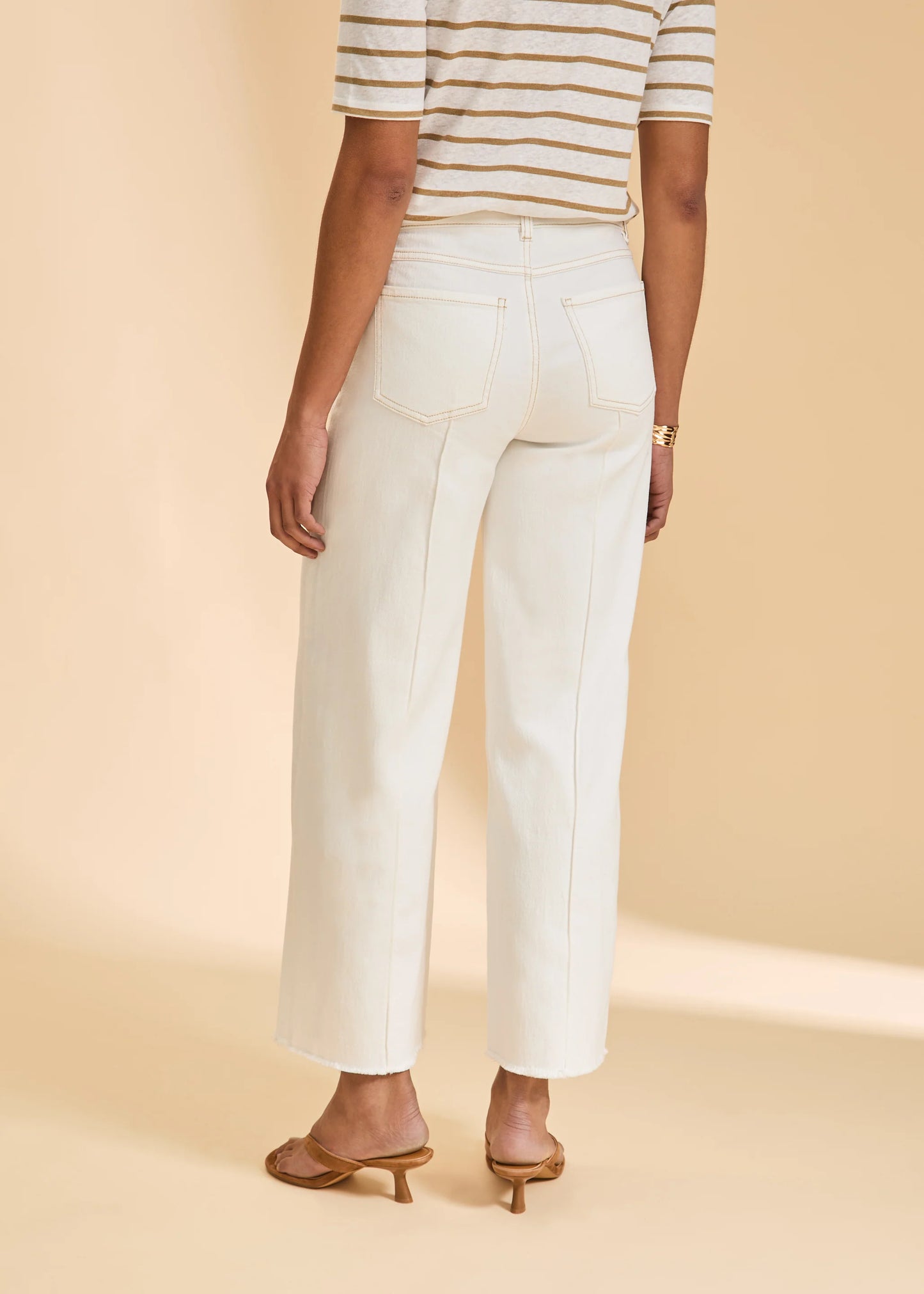 Olivia Wide Leg Ankle Denim, Ivory 2201948-IVR- French Dressing Jeans