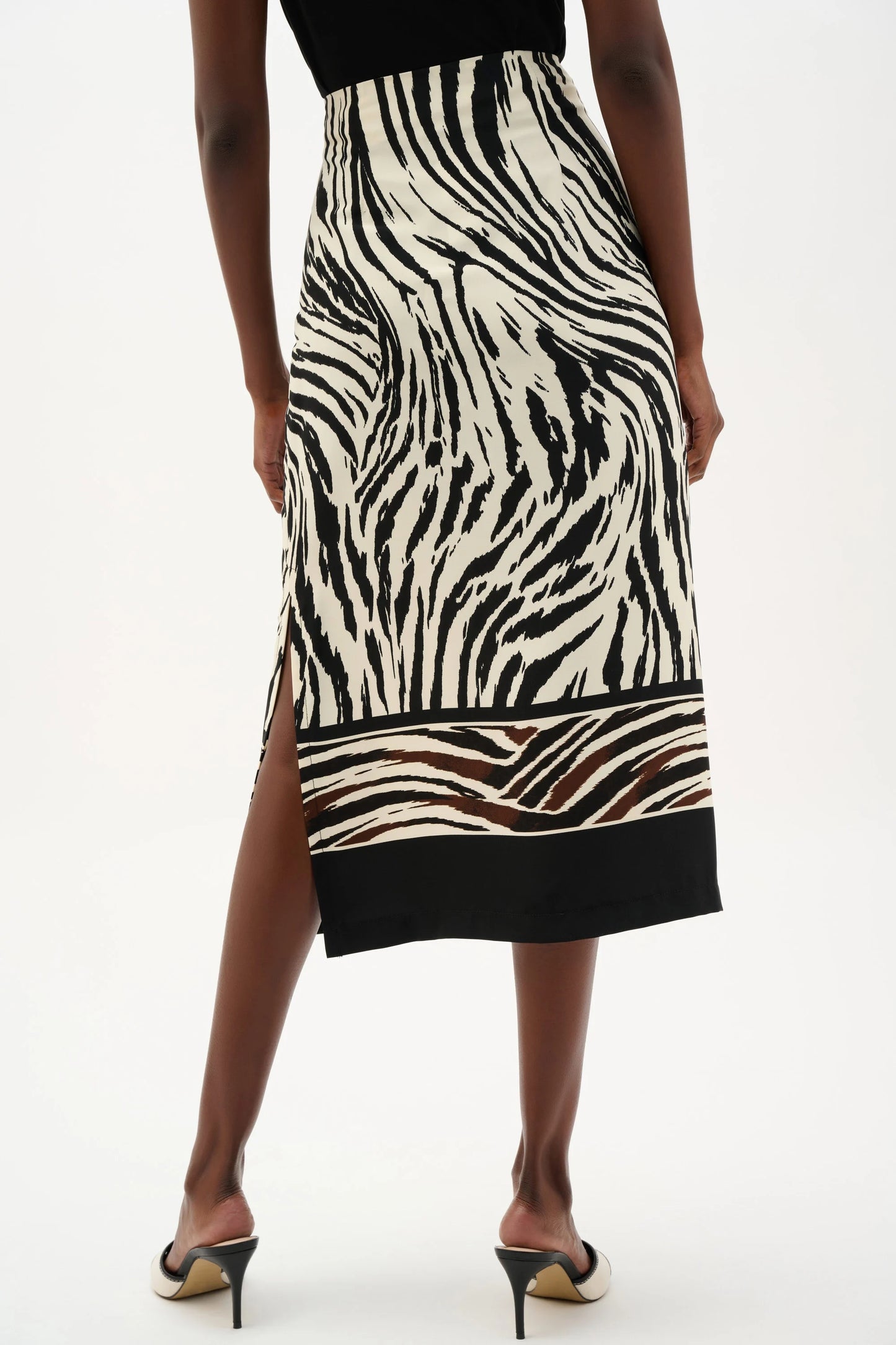 Recycled Woven Animal Print Straight Skirt 262050 - Joseph Ribkoff